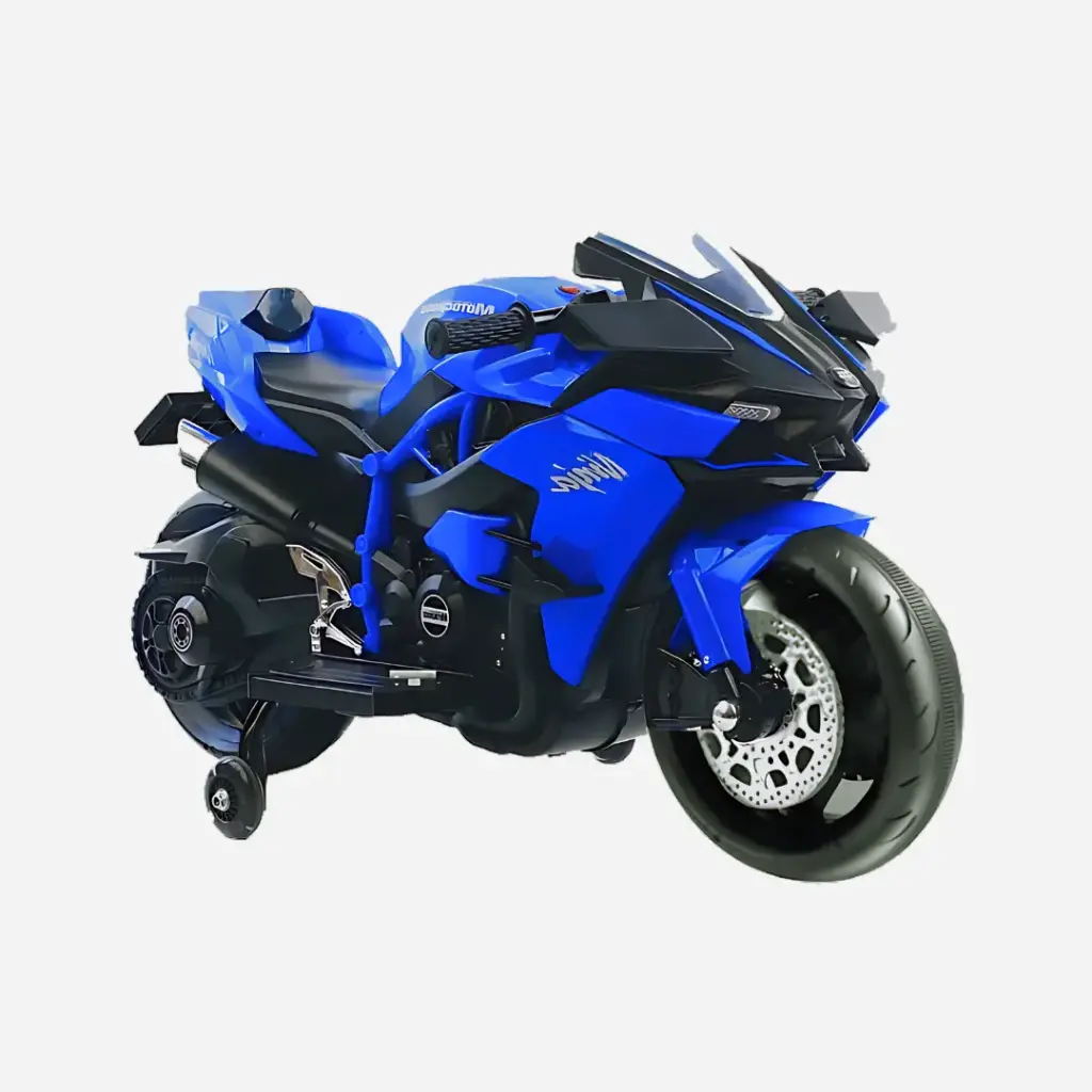 Moto lineal deportiva eléctrica infantil azul