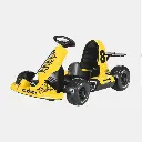 Carro eléctrico de carrera amarillo
