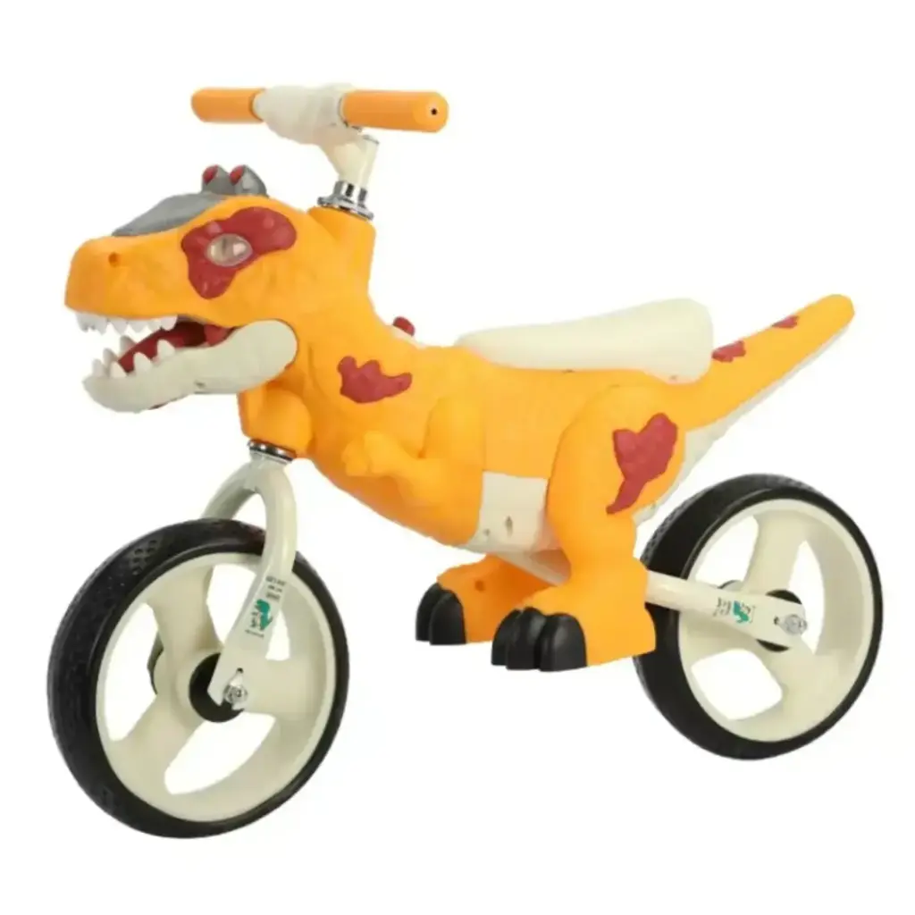 Bicicleta de Equilibrio 2 Llantas Dinosaurio Musical Anaranjado