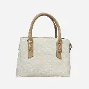 Cartera diseño de lunares color perla