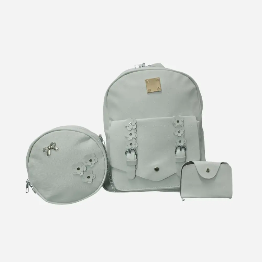 Mochila juvenil 3 en 1 color gris