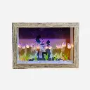 Porta retrato lila con marco madera