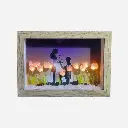 Porta retratos rosa con marco madera