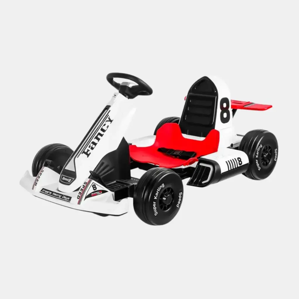 Carro eléctrico de carrera blanco