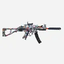 Mp5K Rifle grafiti rojo