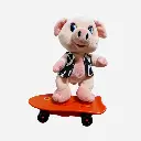 Monopatin con peluche de chanchito