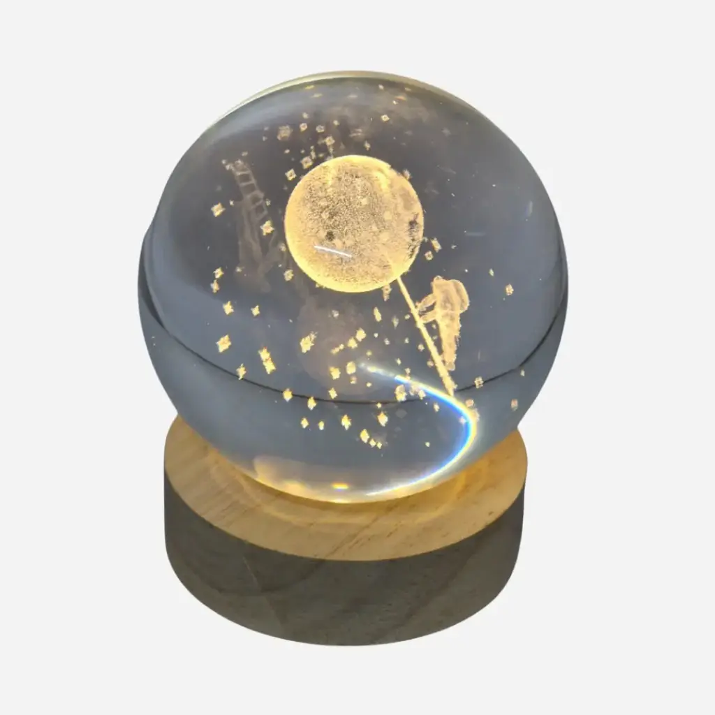 Astronauta y la luna esferas de luz 