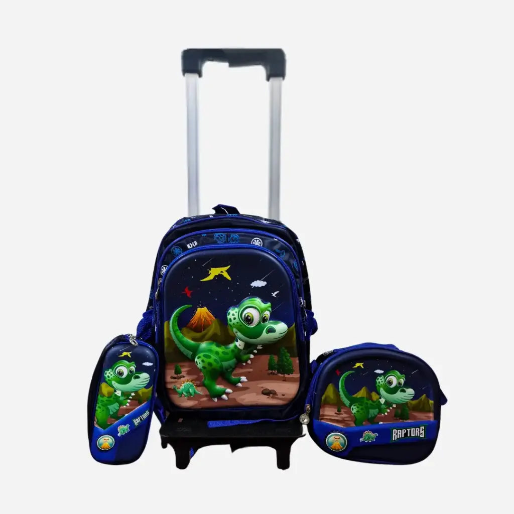 Mochila 2 en 1 dinosaurio azul  