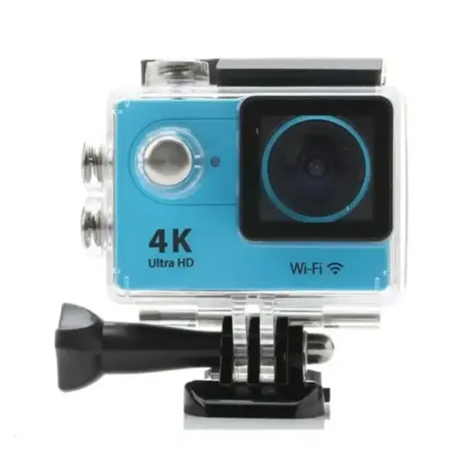 Cámara Go Pro 4K Deportiva Acuática Celeste