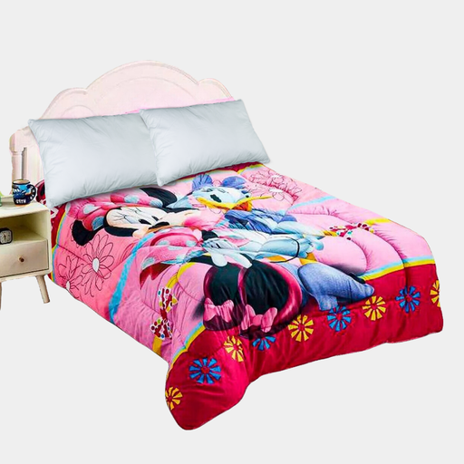 Cubrecama diseño Minnie y Daysi 1.5plz