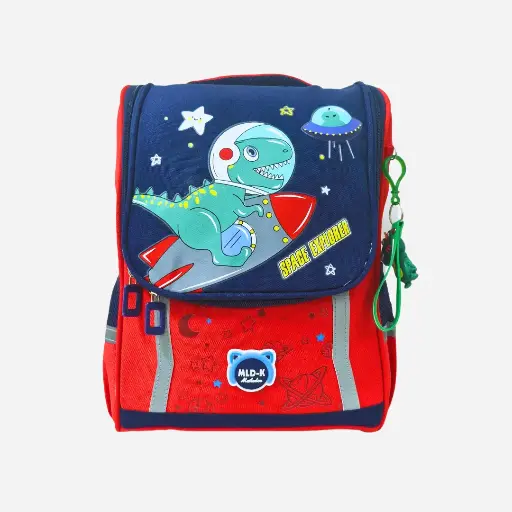 Mochila kawaii dino escolar rojo