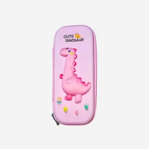 Cartuchera kawaii rosa dino