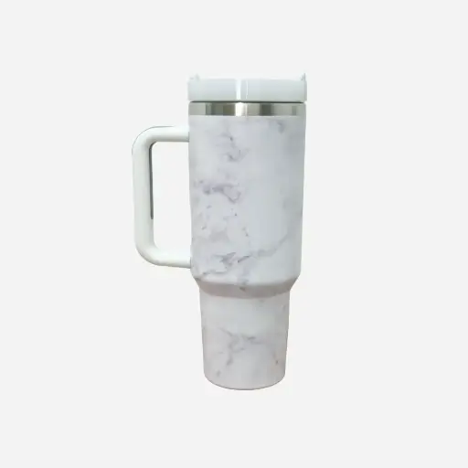 Vaso de café con franjas grises