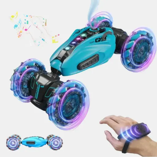 [3688-G116A] Carro Acrobático Stunt Celeste con Luces