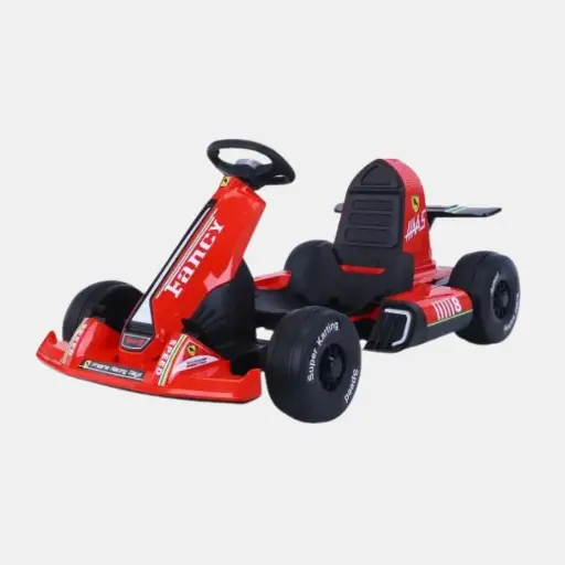 Carro eléctrico de carrera infantil rojo
