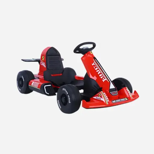 Carro eléctrico de carrera infantil rojo