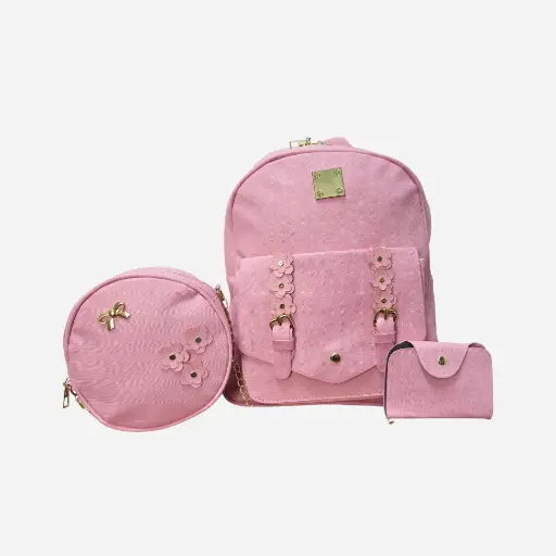 Mochila juvenil 3 en 1 color rosa