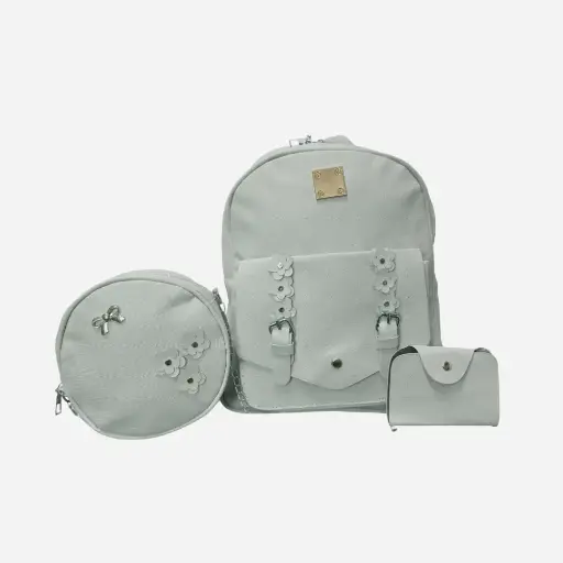 Mochila juvenil 3 en 1 color gris