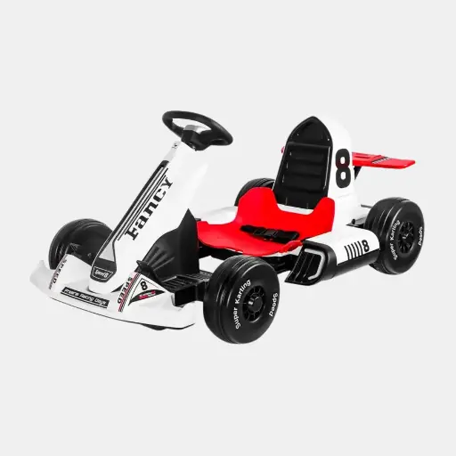 Carro eléctrico de carrera blanco