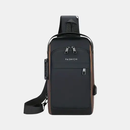 Mochila morral juvenil negro marrón