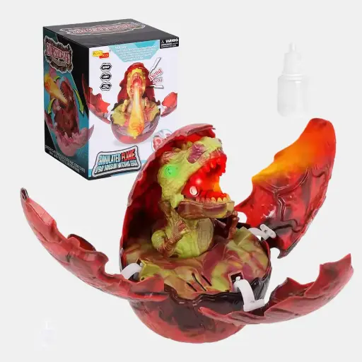 Huevo de dinosaurio armable rojo