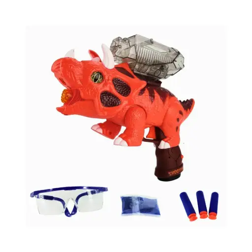 [ST6133] Dinosaurio Pistola Lanzador de  Hidrogel  y Dardos Rojo