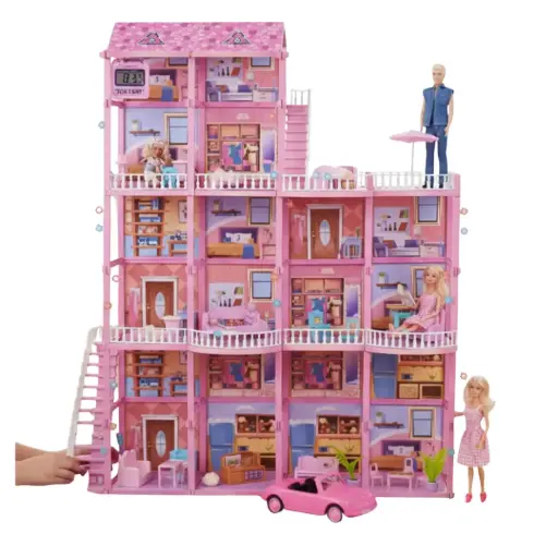 [AA001] Muñeca Barbie con Casa Premium 282 pcs, Muñeco Ken y Carrito