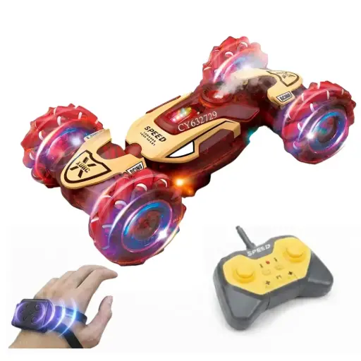 [3688-G161A] Carro a Control Remoto Acrobático Iron Man Bota Humo 