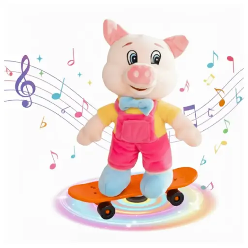 Monopatín con Peluche Musical Diseño Cerdito 