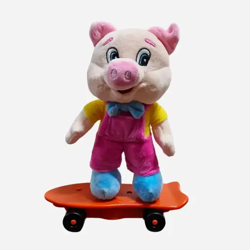 Monopatin con peluche de chanchito 2