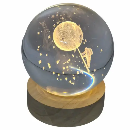 Astronauta y la luna esferas de luz 