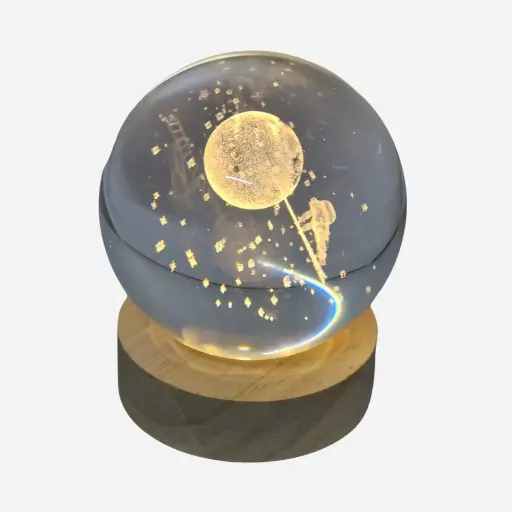 Astronauta y la luna esferas de luz 