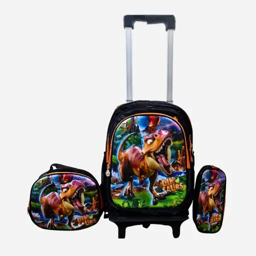 Mochila 2 en 1 dinosaurio naranja 