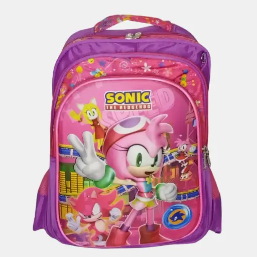 Mochila escolar Sonic rosado