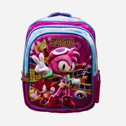 Mochila escolar Sonic rosado