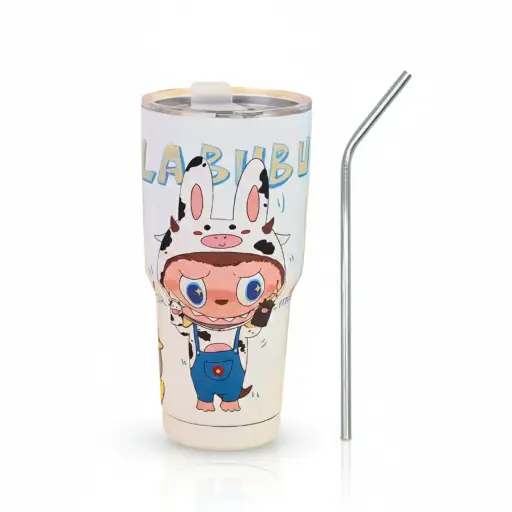Vaso Térmico Diseño Labubu Blanco 800 ml 